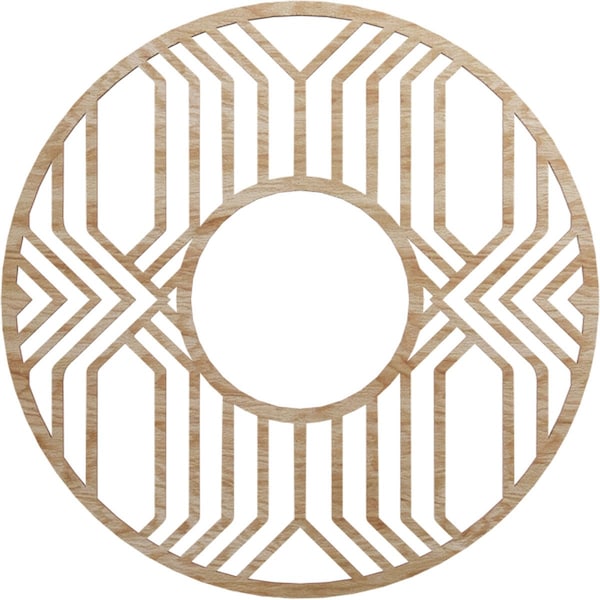 Ekena Millwork Empire Wood Fretwork Pierced Ceiling Medallion, Red Oak, 24"OD x 8 3/4"ID x 3/8"T CMWP24X24X0375EPRO - main